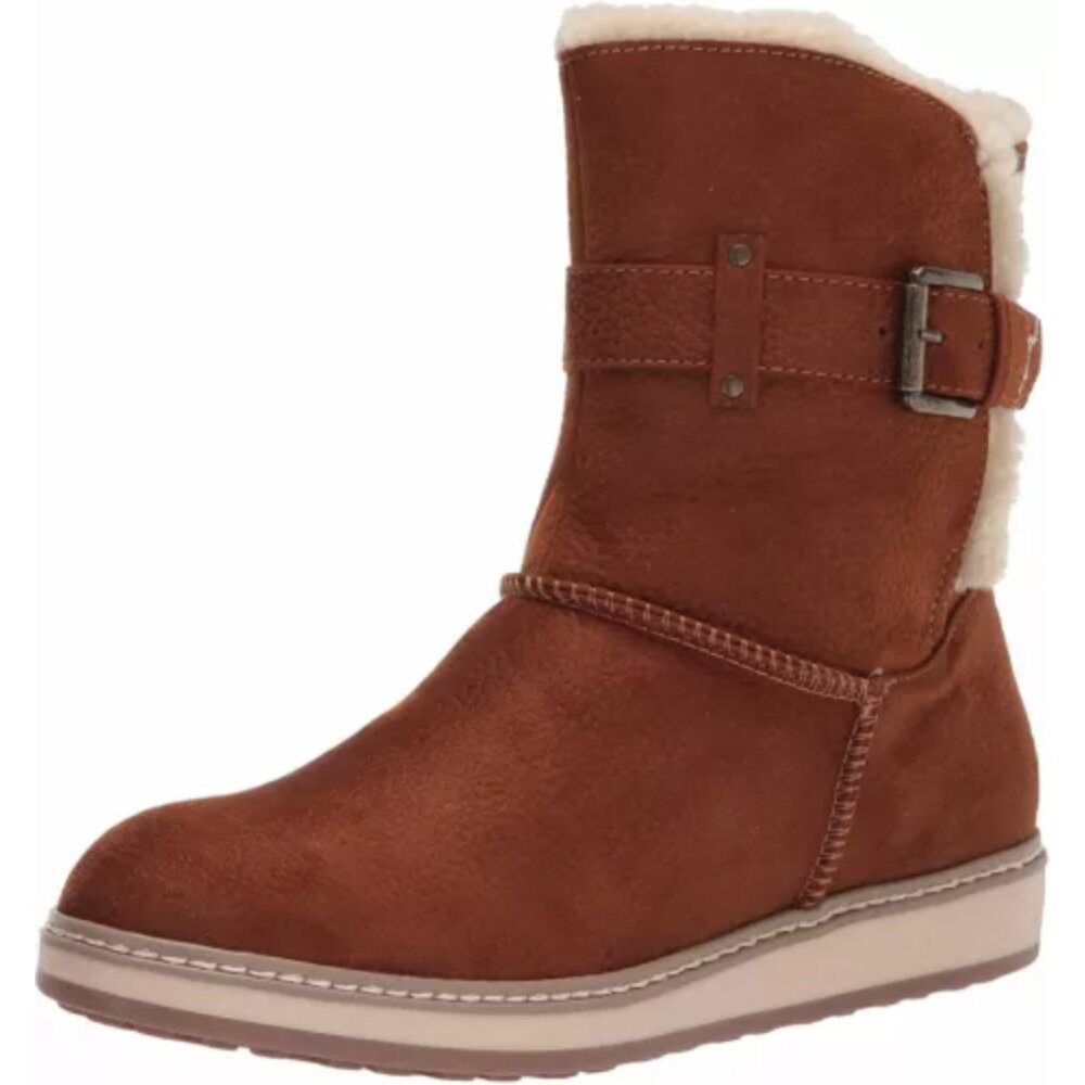 White Mountain Taite W27907 Women Brown Suede Leather Wedge Ankle Snow Bootie 5